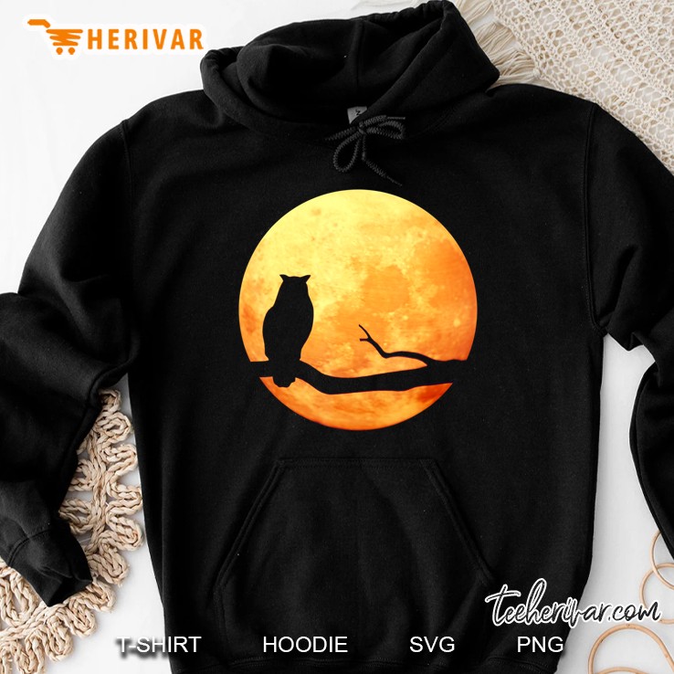 Full Moon Owl Silhouette Shirt Cute Owl Gift Men Women Kids Hoodie