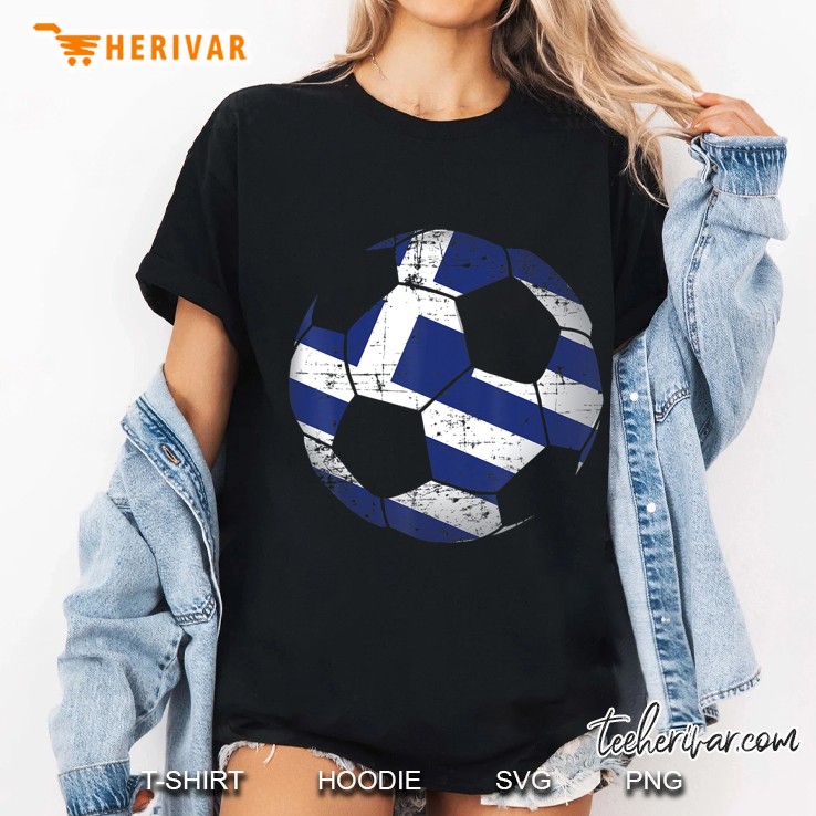 Greece Soccer Ball Flag Jersey Shirt - Greek Football Gift Hoodie