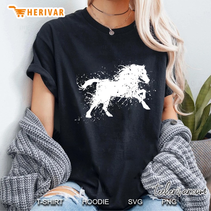 Horse Running Splatter Artistic Hoodie