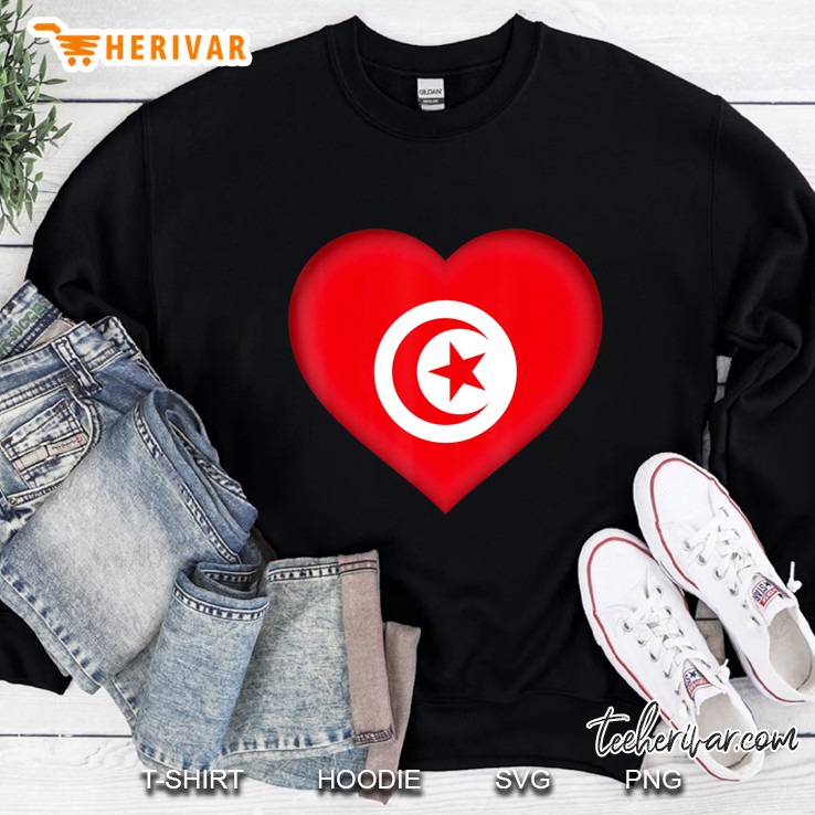 I Love Tunisia Tunisian Flag Heart Outfit Sweatshirt
