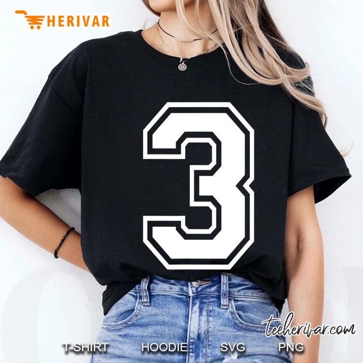 Number 3 Birthday Varsity Sports Team Jersey Hoodie