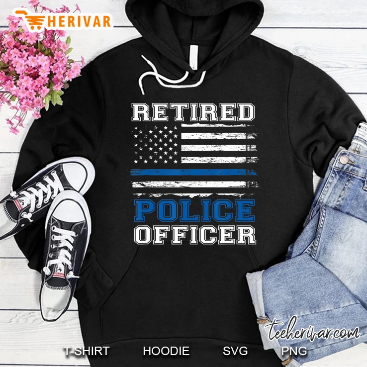 Retired Police Officer Thin Blue Line Us Flag Mugs