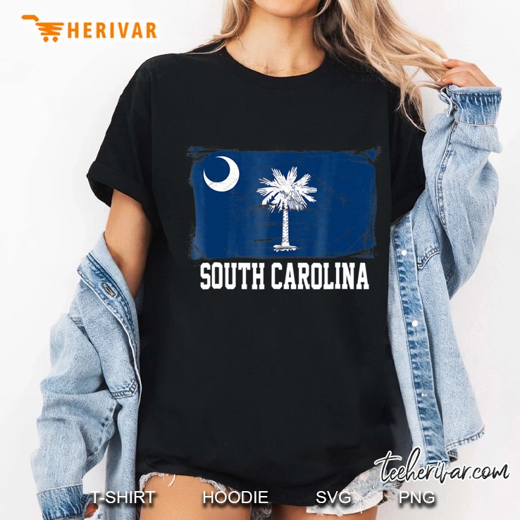 South Carolina United States Vintage Distressed Flag Ladies Tee