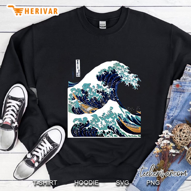 Under The Great Wave Off Kanagawa Art Lover Gift Design Sweatshirt