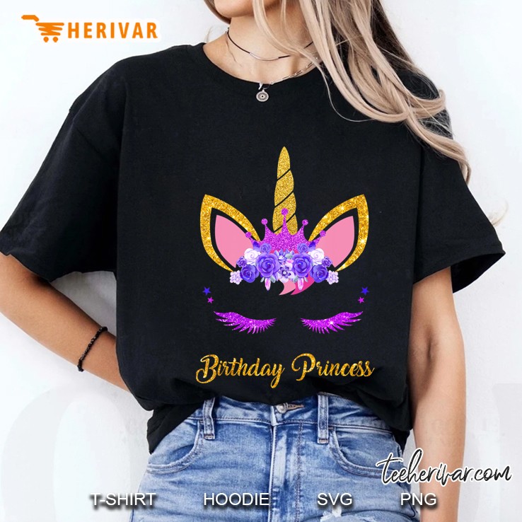 Unicorn Birthday Princess Birthday Girl Outfit Ladies Tee
