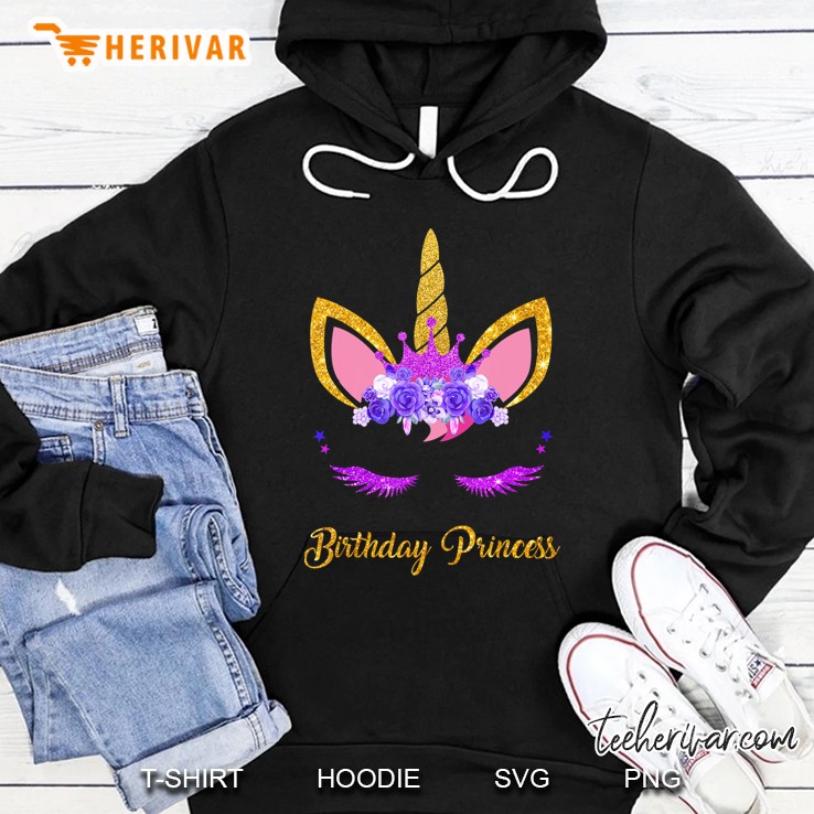 Unicorn Birthday Princess Birthday Girl Outfit Hoodie