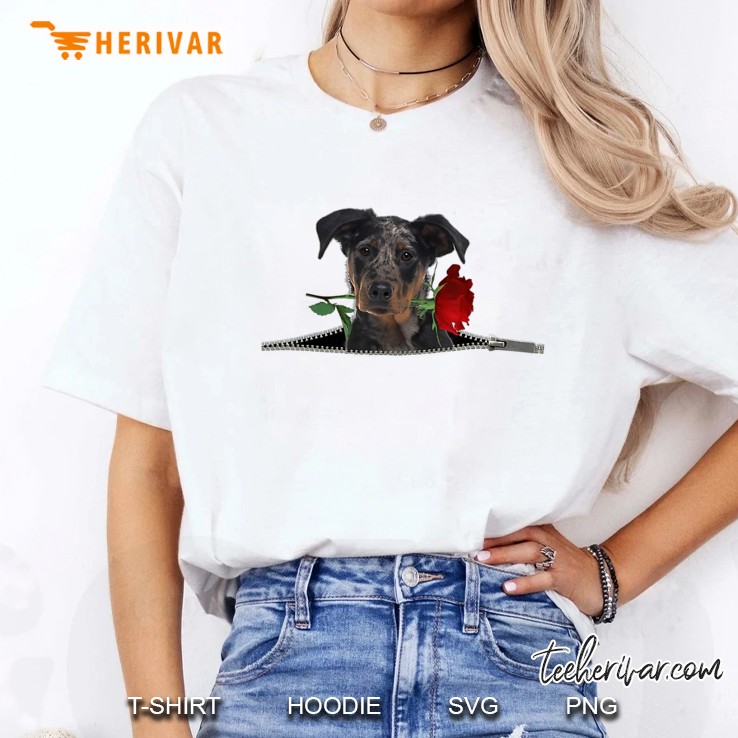 Funny Beauceron Rose Zipper Dog Pocket Lover Gift Ladies Tee