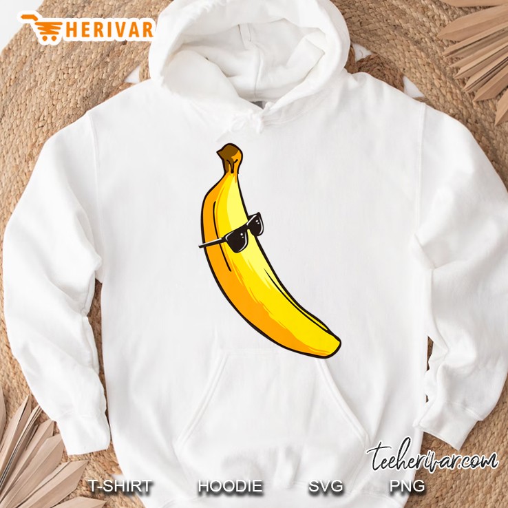Funny Giant Long Yellow Banana Wearing Summer Sunglasses Premium Hoodie