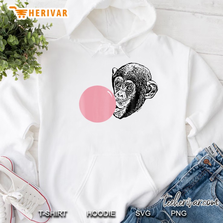 Monkey Chimp Chewing Gum Blowing Bubble Funny Hoodie