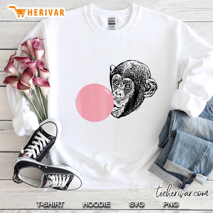 Monkey Chimp Chewing Gum Blowing Bubble Funny Sweatshirt