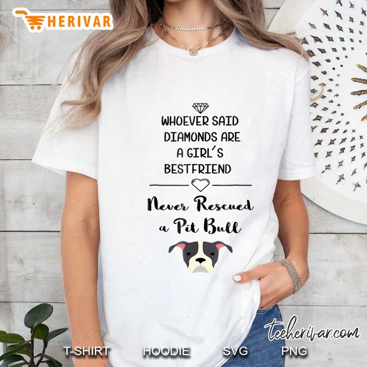 Rescue Pitbull Cute Graphic Tee Shirt Ladies Tee