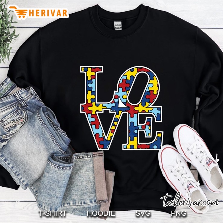 Love Colorful Puzzle Pieces Version Sweatshirt