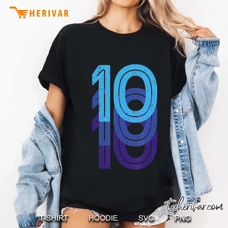 10 Lucky Number 10Th Year Birthday Age Ladies Tee