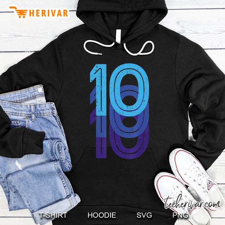 10 Lucky Number 10Th Year Birthday Age Hoodie