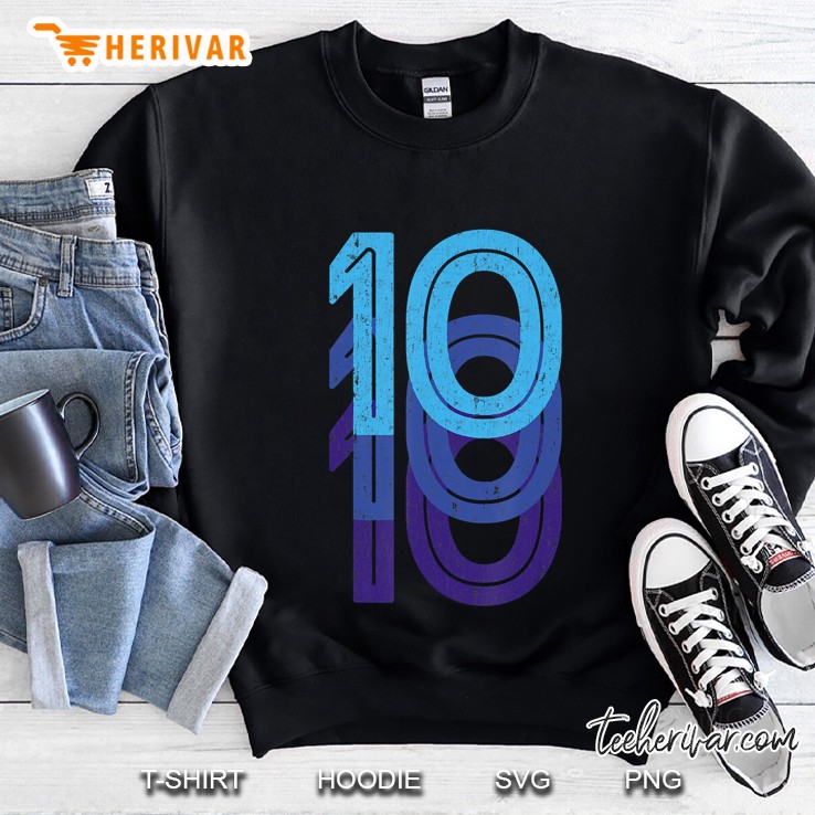 10 Lucky Number 10Th Year Birthday Age Sweatshirt