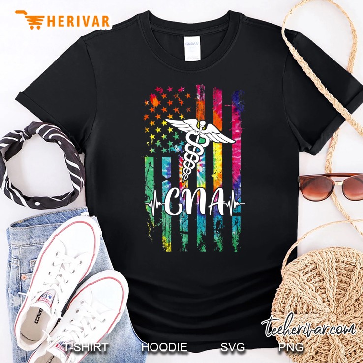American Flag Tie Dye Cna Costume Nurse Day Nursing Shirt