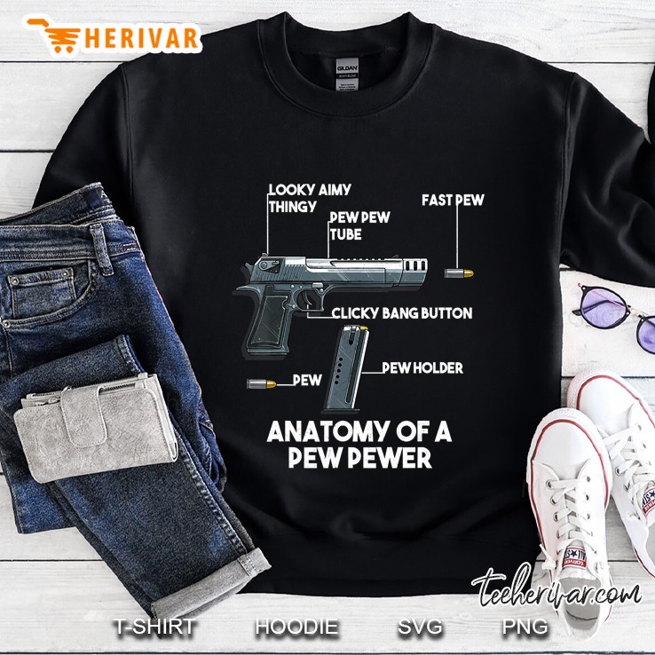 Anatomy Of A Pew Pewer Ammo Gun Amendment Meme Lovers Sweatshirt