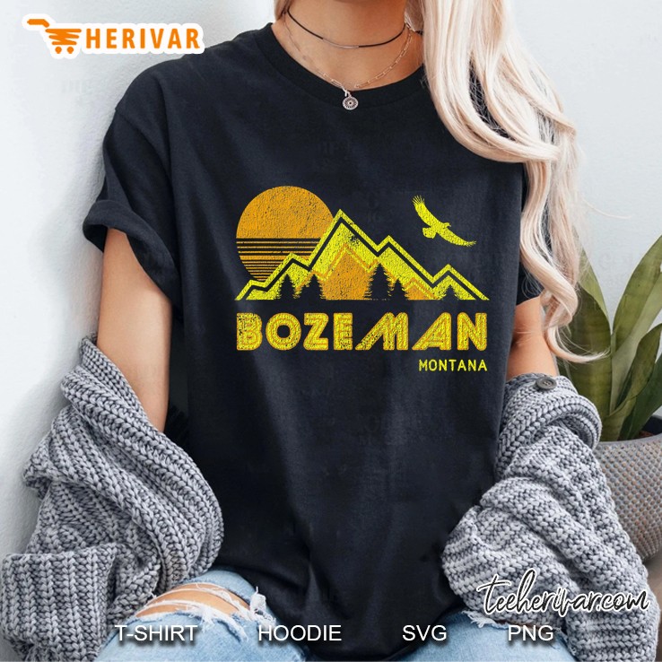 Bozeman Montana Vintage Retro Tee Hoodie