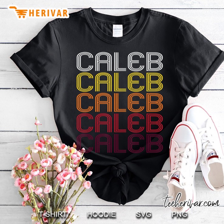 Caleb Retro Wordmark Pattern - Vintage Style Shirt