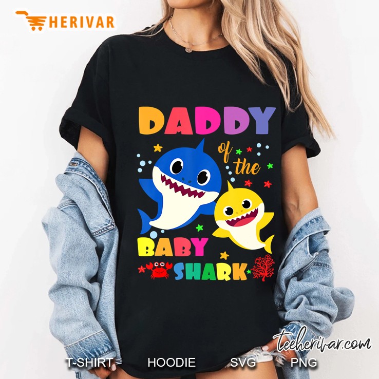 Daddy Of The Baby Shark Birthday Daddy Shark Ladies Tee