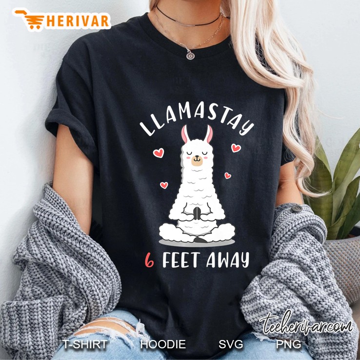 Llama Social Distancing Llamastay 6 Feet Away Premium Hoodie