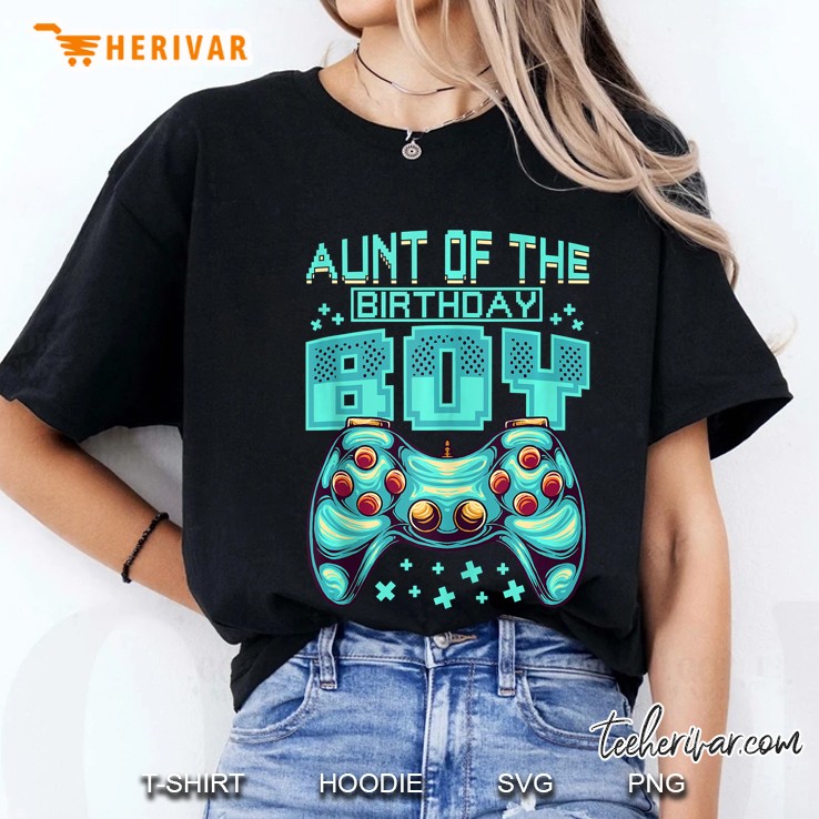 Gamer Boy Gift Aunt Of The Birthday Boy Level Gaming Party Ladies Tee
