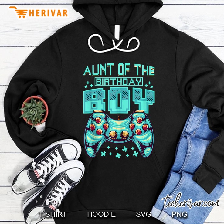 Gamer Boy Gift Aunt Of The Birthday Boy Level Gaming Party Hoodie