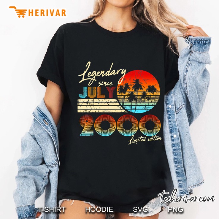 Legendary Since Bday July 2000 Vintage 20Th Birthday Ladies Tee
