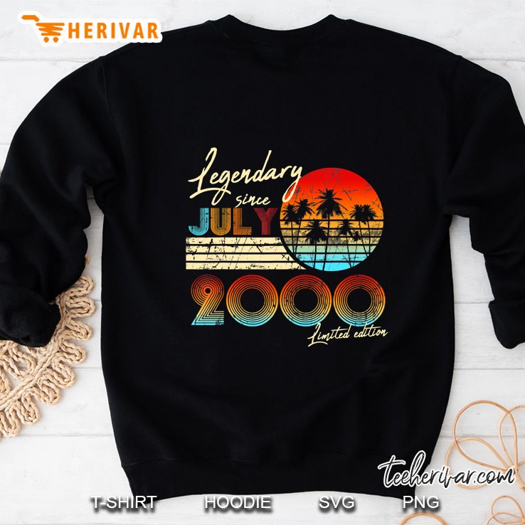 Legendary Since Bday July 2000 Vintage 20Th Birthday Sweatshirt