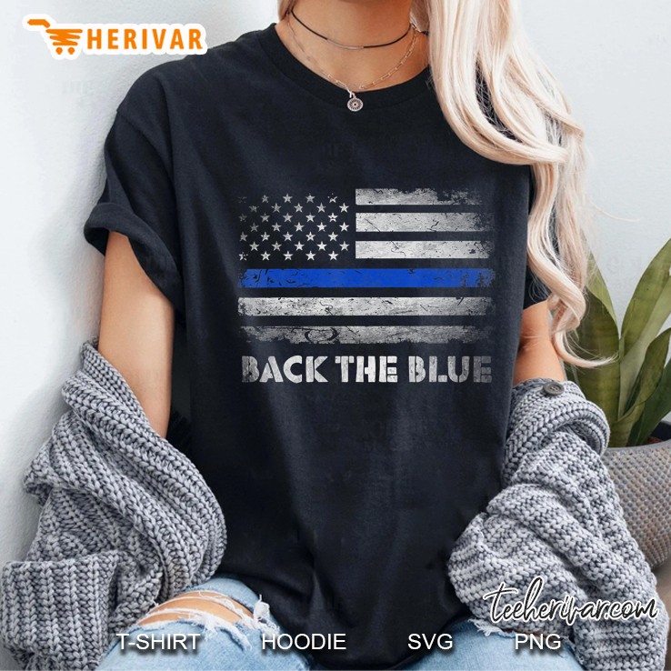 Thin Blue Line American Flag Police Back The Blue Hoodie