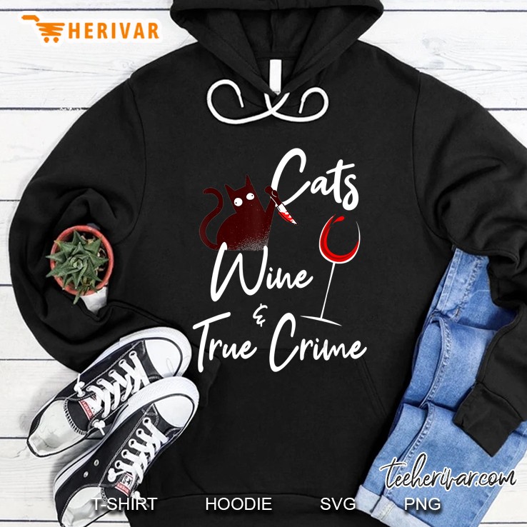 True Crime Shirt Cat Lover Wine True Crime Shows Junkie Gift Mugs