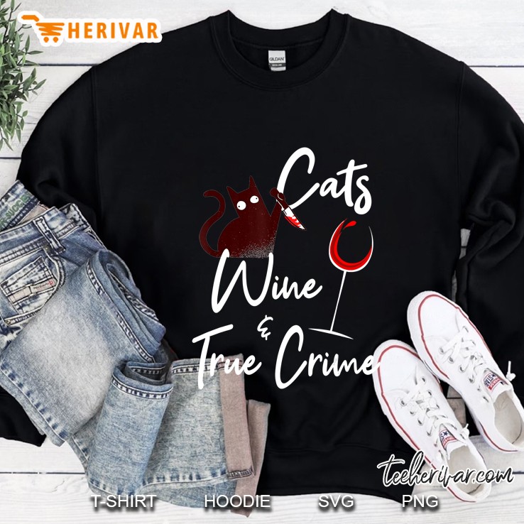 True Crime Shirt Cat Lover Wine True Crime Shows Junkie Gift Mugs