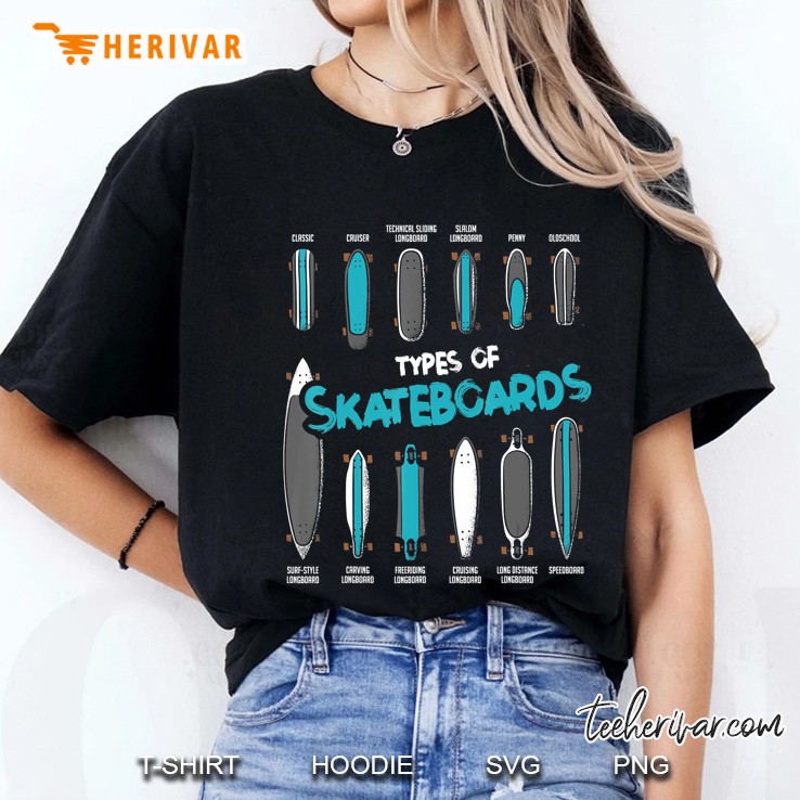 Types Of Skateboards Retro Boy Girl Skateboard Gift Hoodie