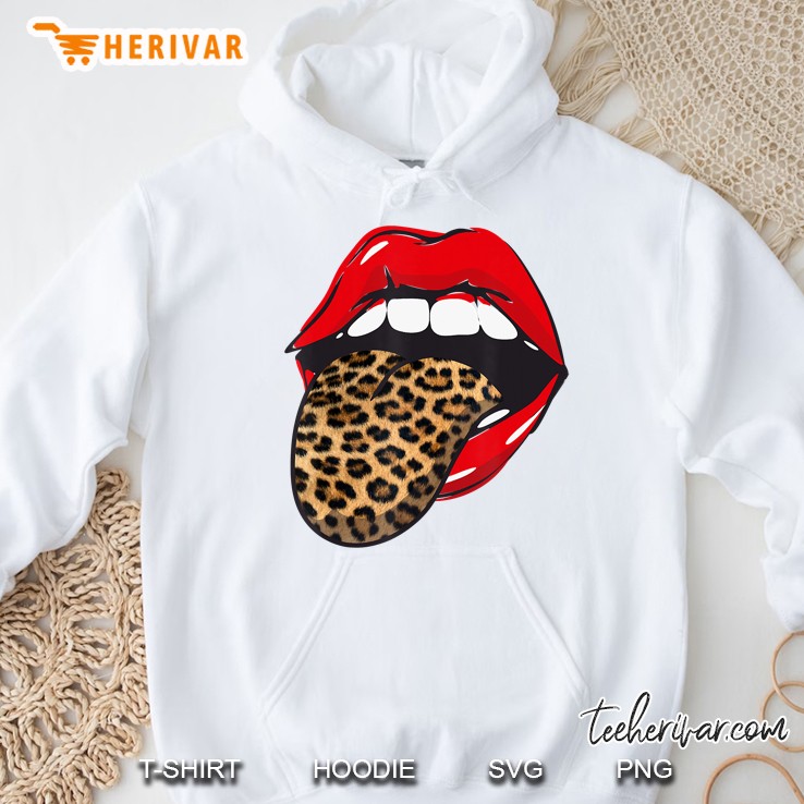 Red Lips Leopard Tongue Animal Print Trendy Design Guepard Mugs