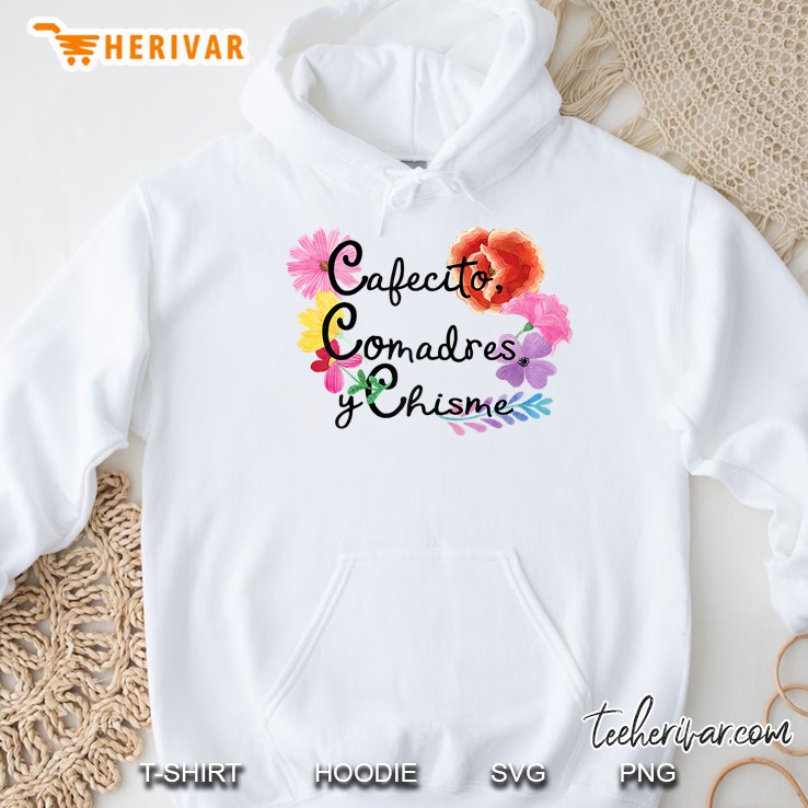 Womens Cafe Conchas Spanish Pun Funny Latina Cafecito Chisme Hoodie