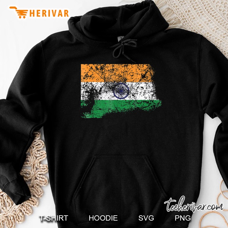 Distressed Beat Up Indian Flag Vintage India Hoodie