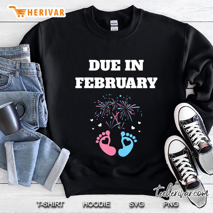 Expecting Moms Baby Gender Neutral Due In February Shirt Sweatshirt