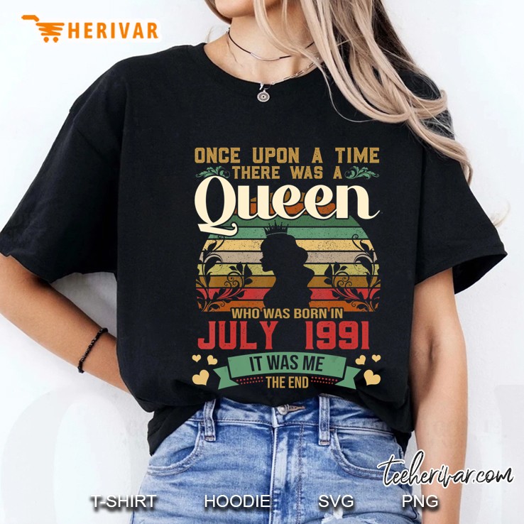 Girls 28Th Birthday Queen July 1991 Shirt Queen Birthday Hoodie