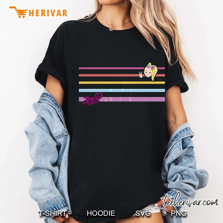Jojo Siwa Rainbow Stripes Peace Sign Ladies Tee