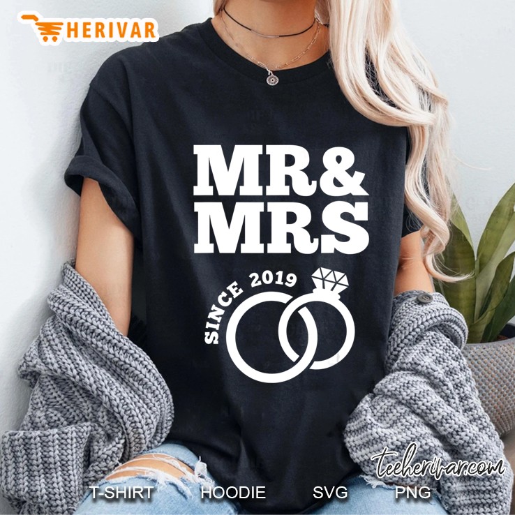 Mr & Mrs Since 2019 - 1St Wedding Anniversary Matching Gift Ladies Tee