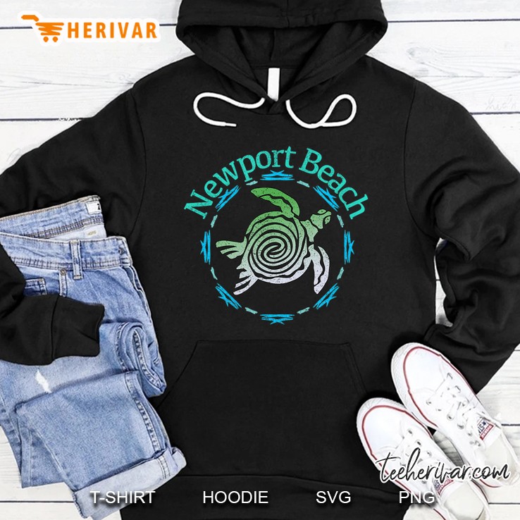 Newport Beach Vintage Tribal Turtle Gift Hoodie