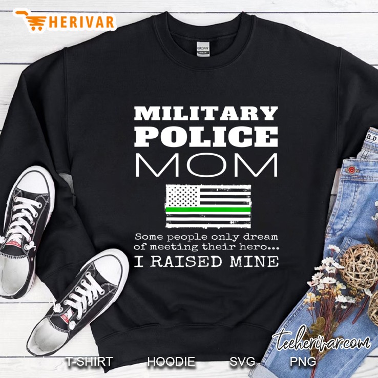 Proud Military Police Mom Mp Mother Thin Green Line Us Flag Sweatshirt