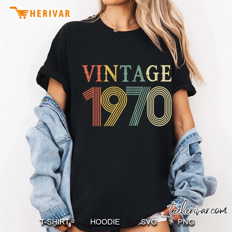 Retro Vintage 1970 48 Years Old Birthday Hoodie