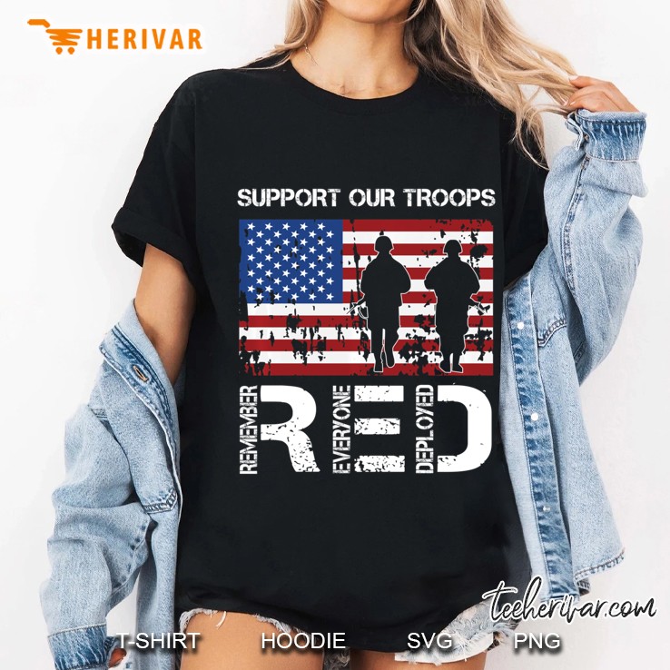 Support Our Troops Remember Everyone Deployed Ladies Tee