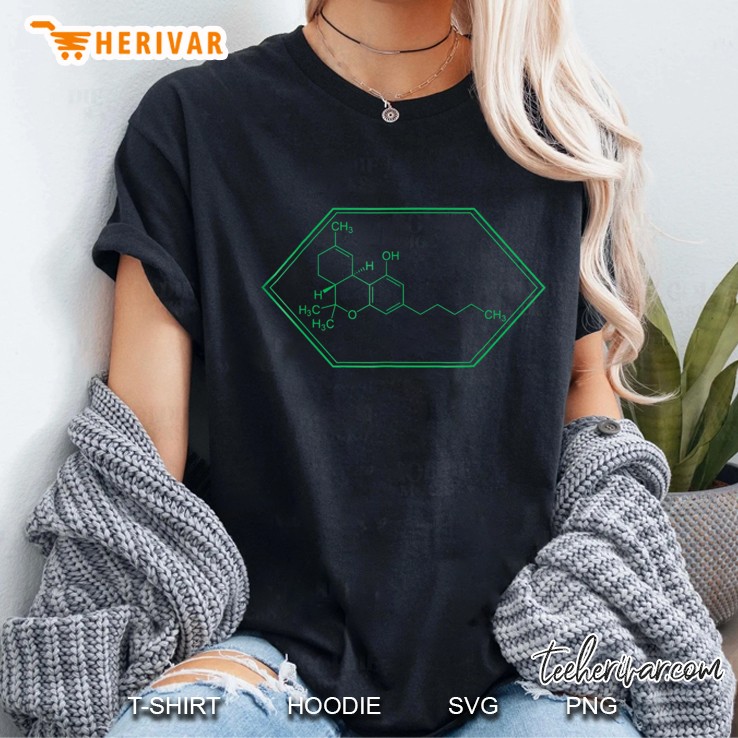 Tetrahydrocannabinol Thc Molecule Cannabis Weed Tee Ladies Tee