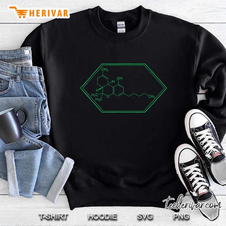 Tetrahydrocannabinol Thc Molecule Cannabis Weed Tee Sweatshirt