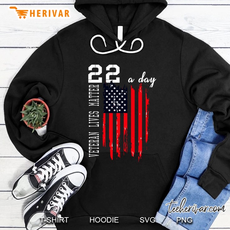 Veteran Lives Matter Suicide Awareness Ptsd Veteran 22 Day Hoodie
