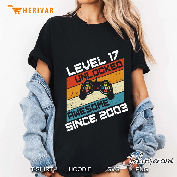 Video Gamer 17Th Birthday Costume Level 17 Unlocked Ladies Tee