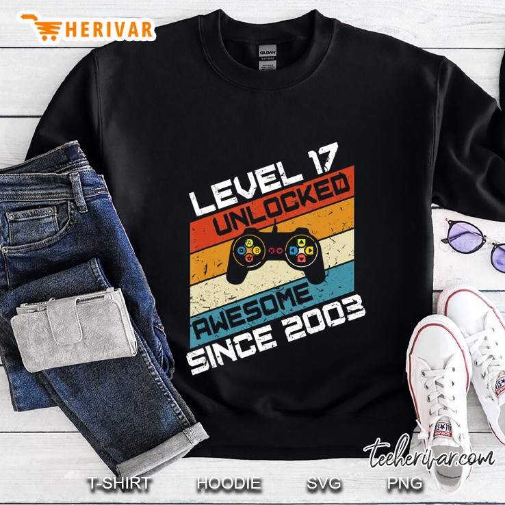 Video Gamer 17Th Birthday Costume Level 17 Unlocked Sweatshirt
