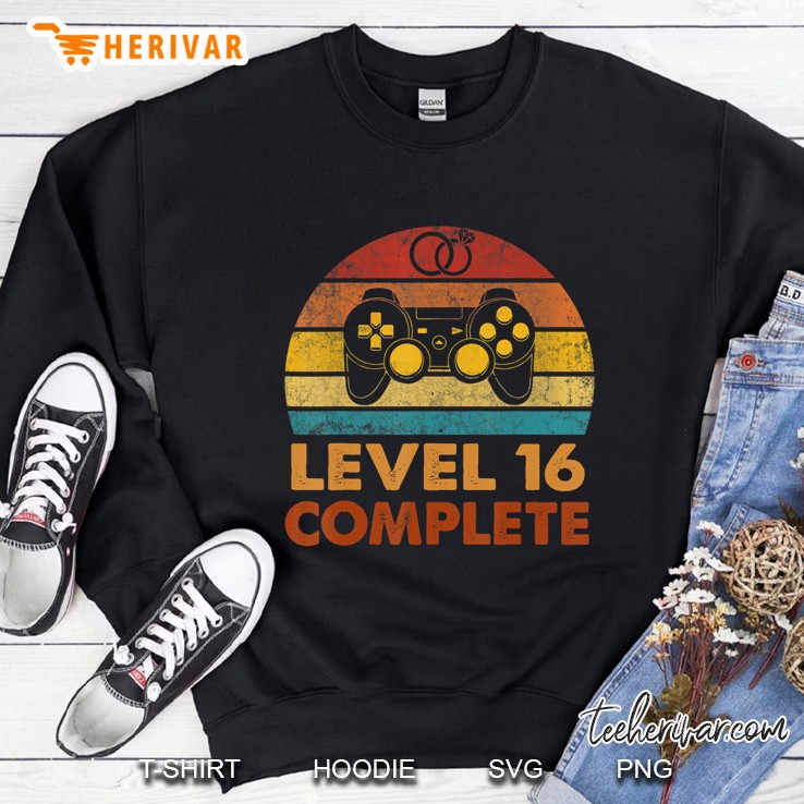 Vintage 16Th Wedding Anniversary-Level 16 Complete Sweatshirt